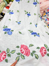 Most Premium Pure Fine Thread Embroidery On Hakuba Chikanakri Cotton FABRIC (Big WIDTH!!)