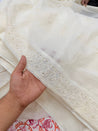 Pure Mul Cotton Chikankari Hakuba Dupatta (Full Size) (Dyeable Also)
