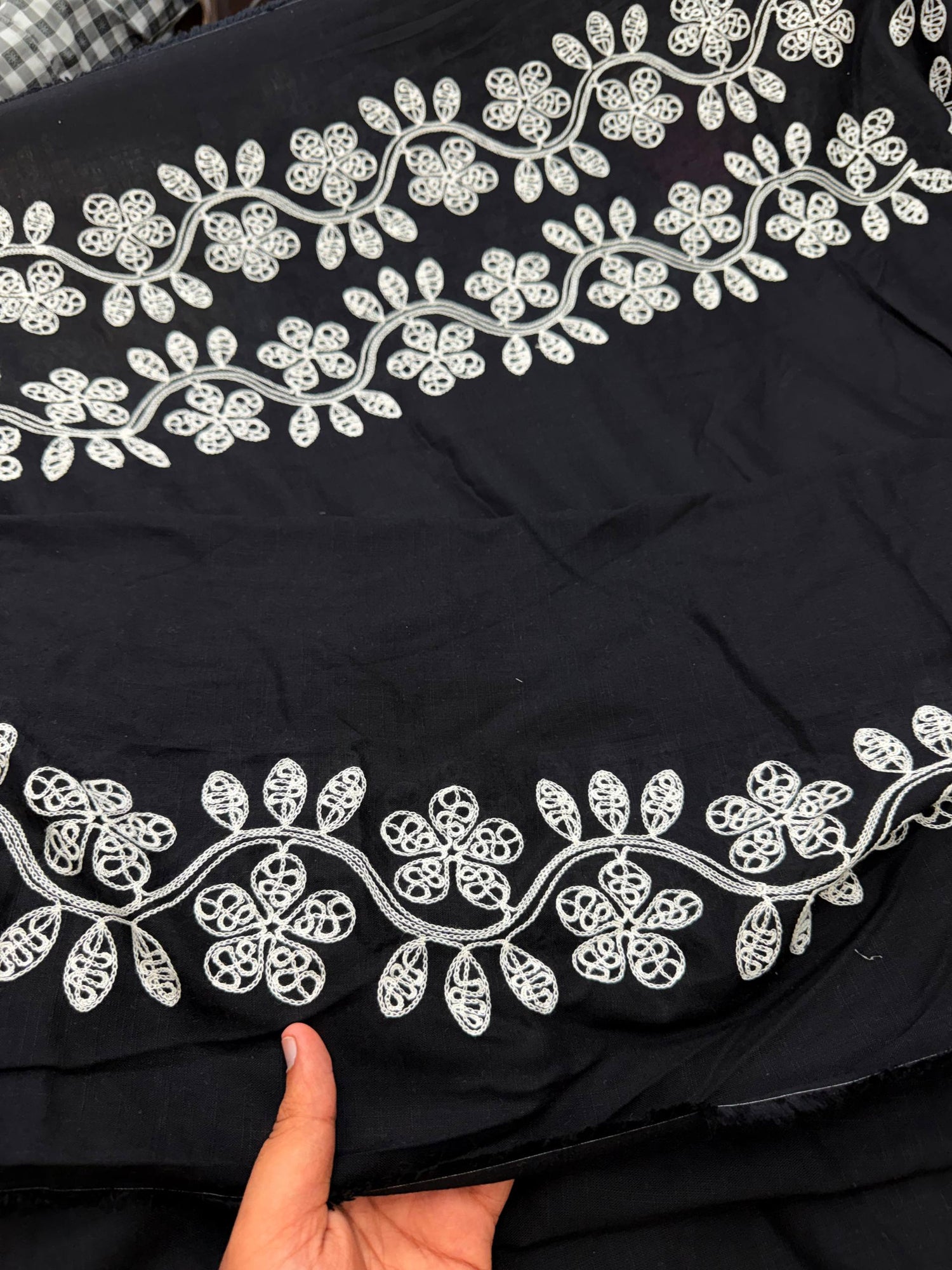 Premium Fine Dori Thread Border On Pure Cotton (Big WIDTH!!)