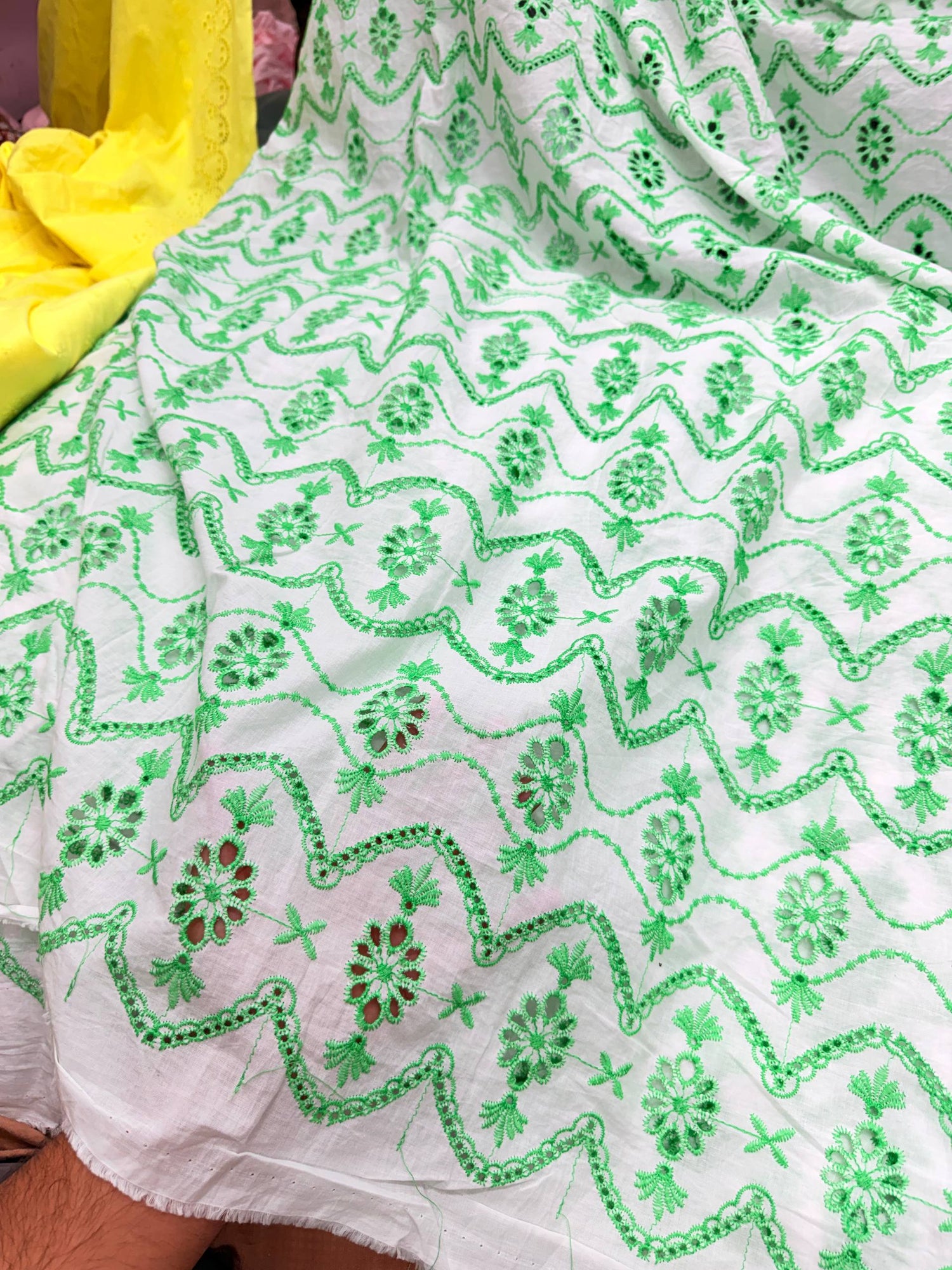 Most Premium Pure Cotton Hakuba Chikankari Fabric (Big WIDTH!!)