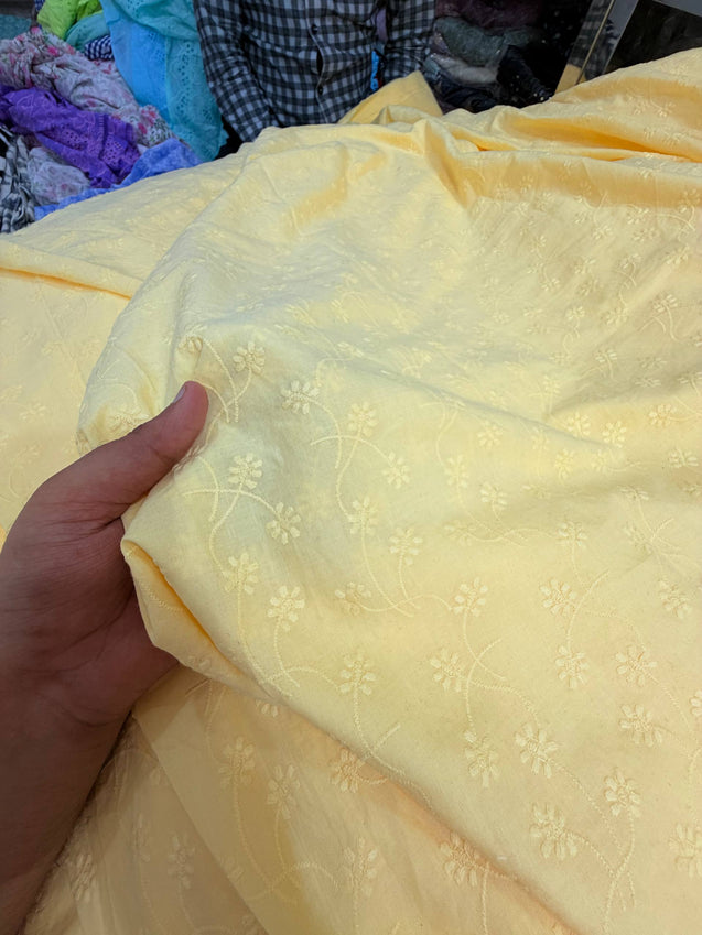 Most Premium Pure Hakuba Chikankari Cotton Fabric (Big WIDTH!!)