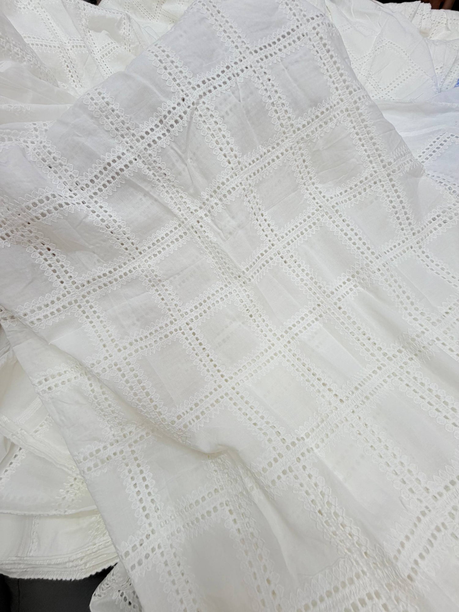 Most Premium Pure Hakuba Chikankari Cotton Fabric (Big WIDTH!!) (DYEABLE ALSO)