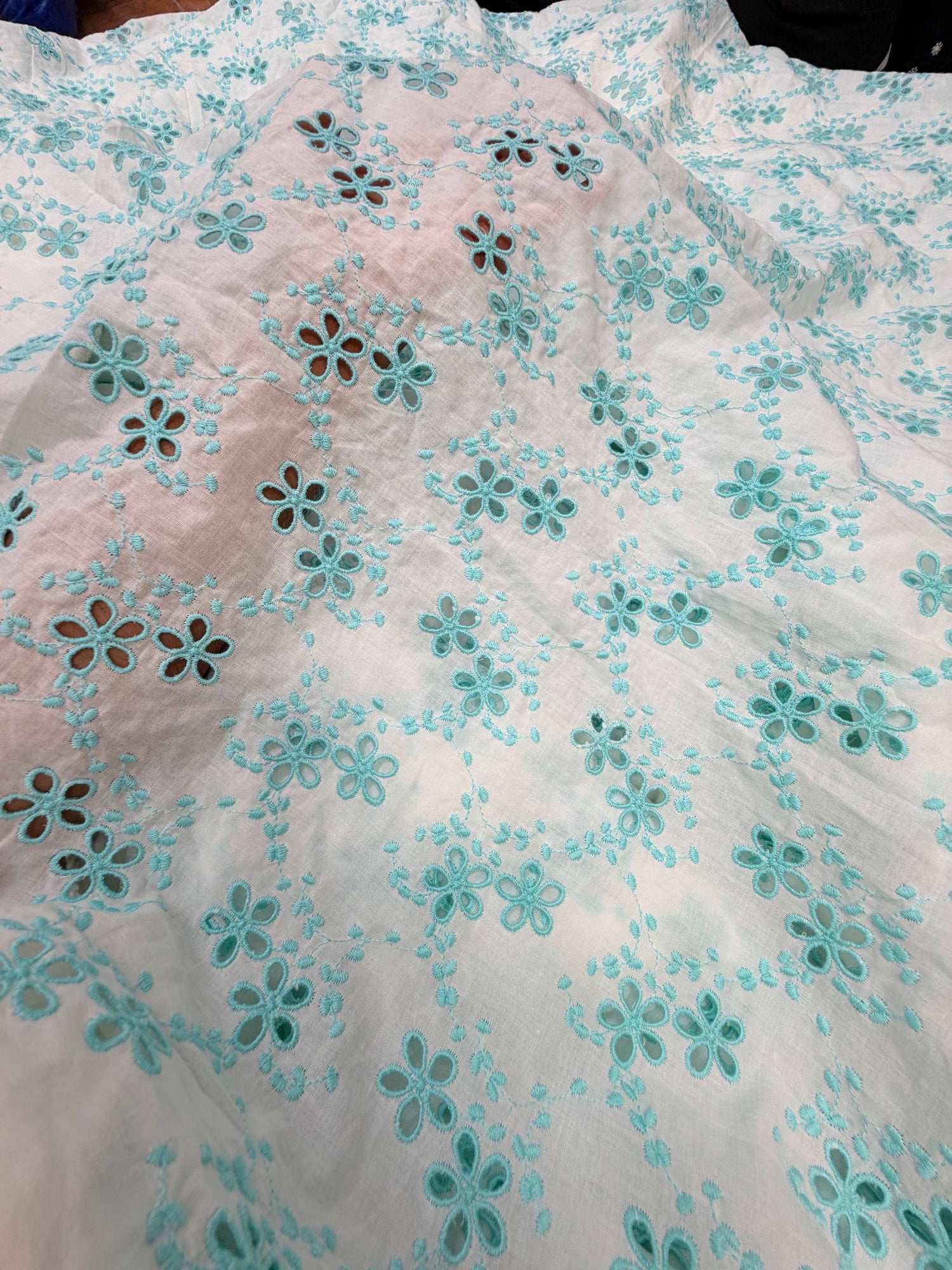 Most Premium Pure Hakuba Chikankari Cotton Fabric (Big WIDTH!!)