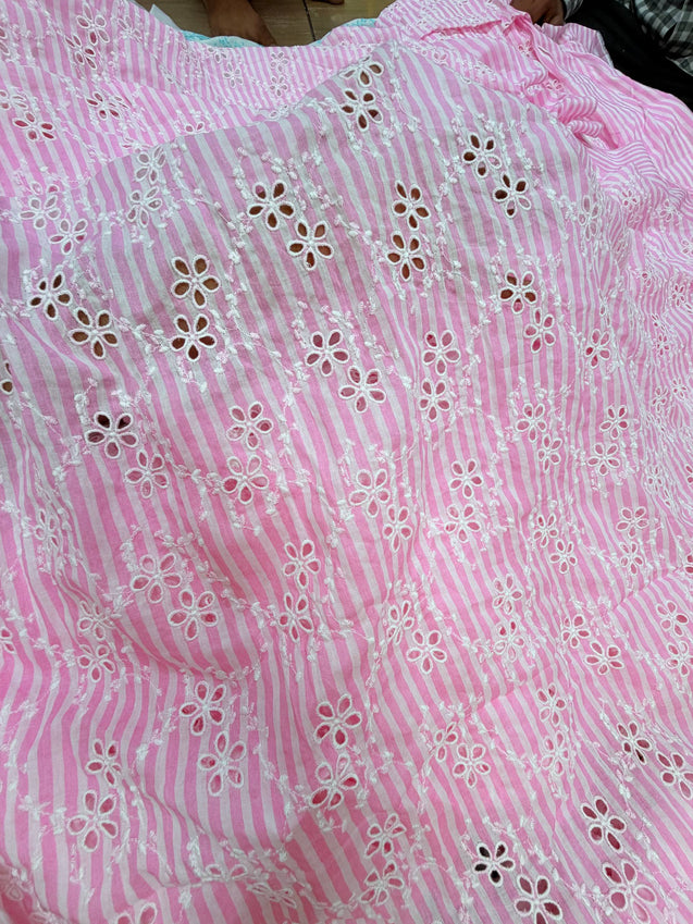 Most Premium Pure Hakuba Chikankari Cotton Fabric (Big WIDTH!!)