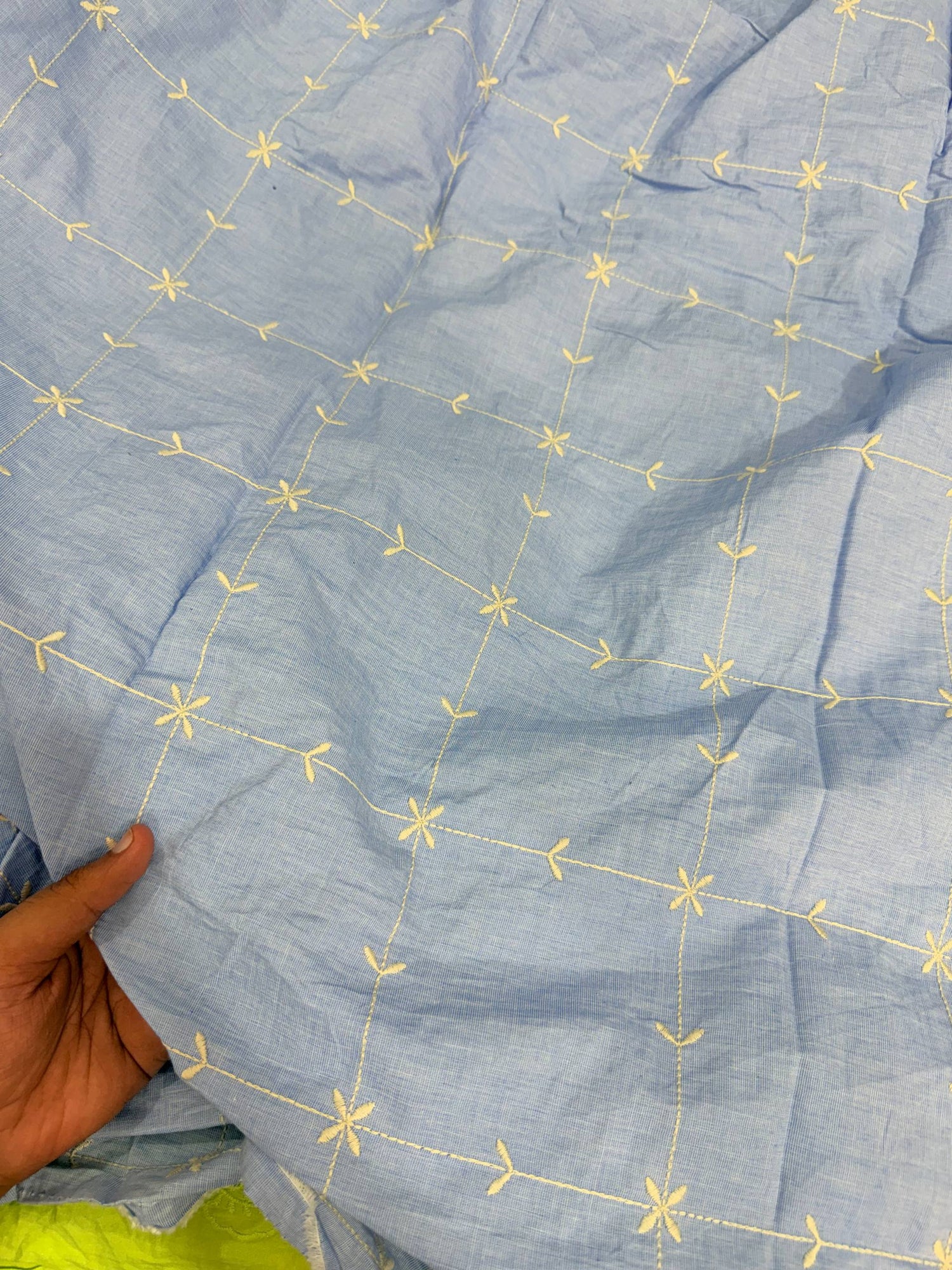 Most Premium Pure Hakuba Chikankari Cotton Fabric (Big WIDTH!!)
