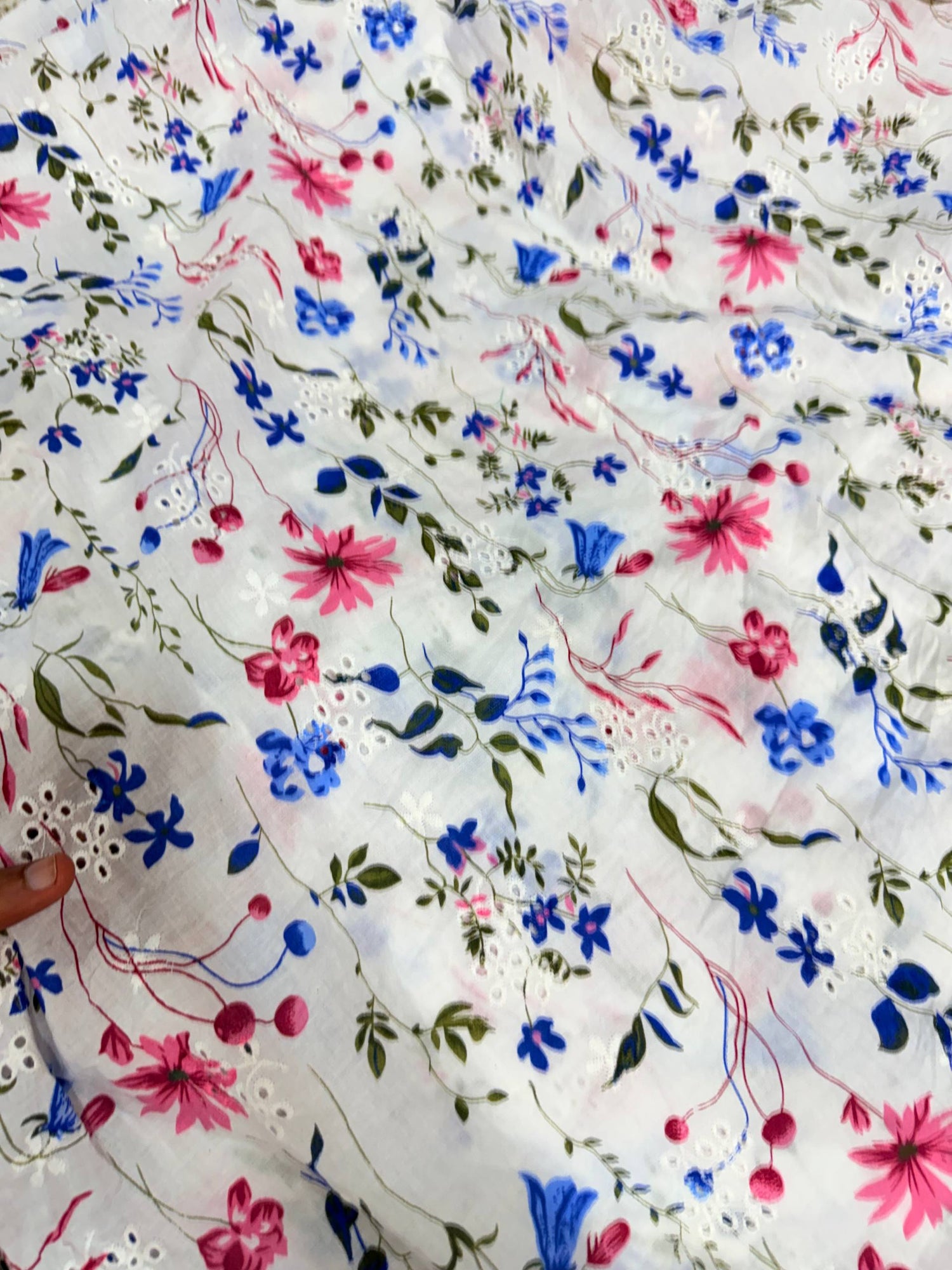 Most Premium Pure Hakuba Chikankari Cotton Fabric (Big WIDTH!!)