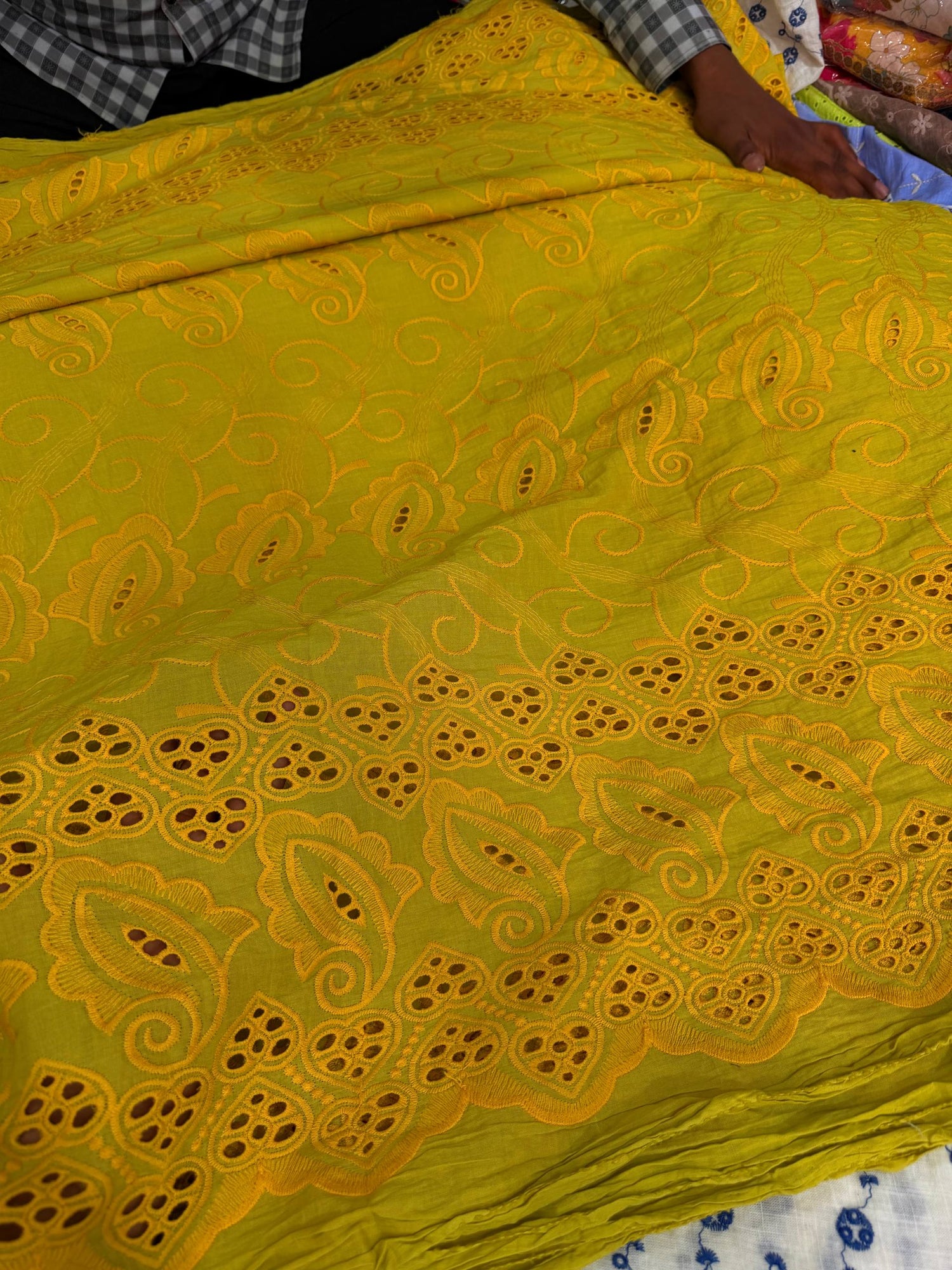 Most Premium Pure Hakuba Chikankari Cotton Fabric (Big WIDTH!!)