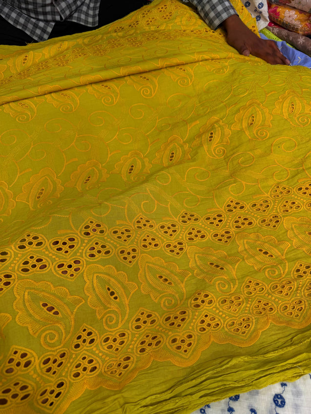 Most Premium Pure Hakuba Chikankari Cotton Fabric (Big WIDTH!!)