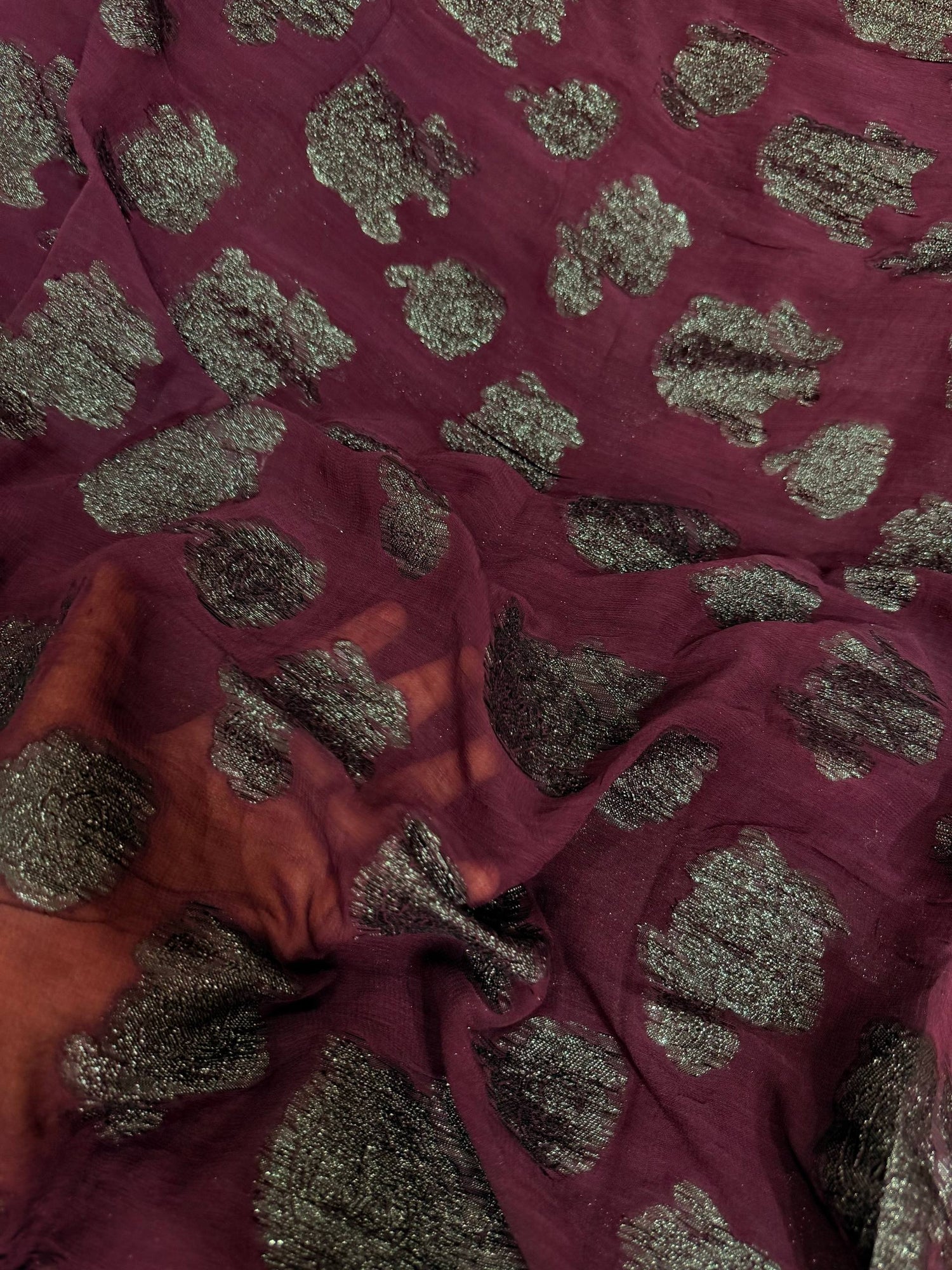 Most Premium Fine Zari Weaving On Pure Georgette FABRIC