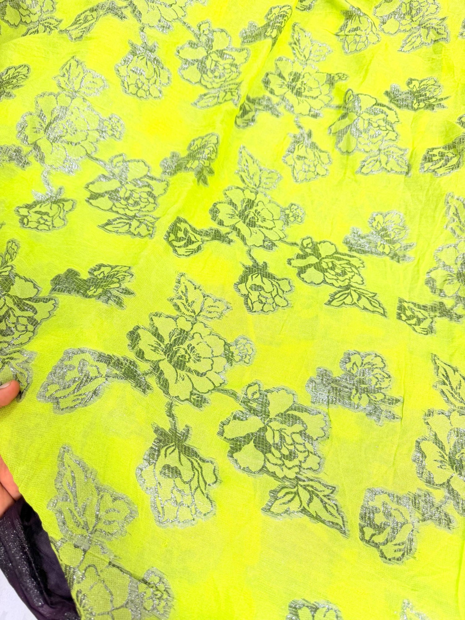 Most Premium Fine Zari Weaving On Pure Georgette FABRIC