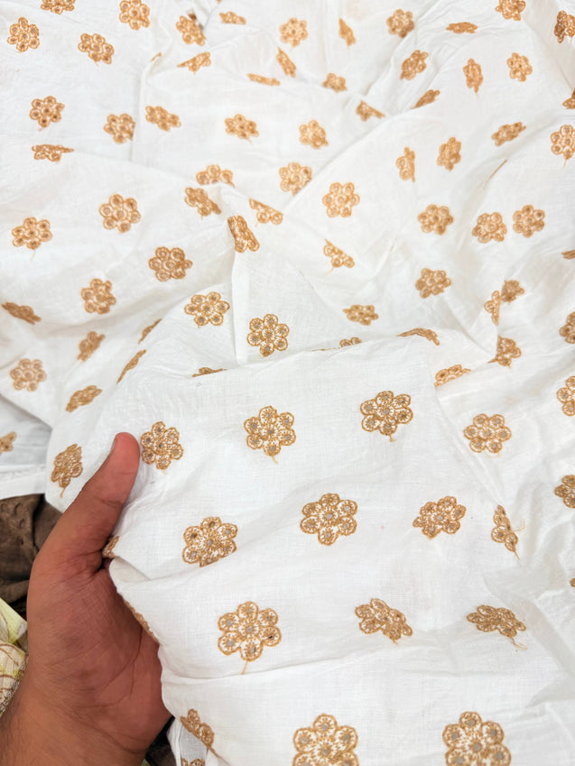 Most Premium Pure Hakuba Chikankari Cotton Fabric (Big WIDTH!!)