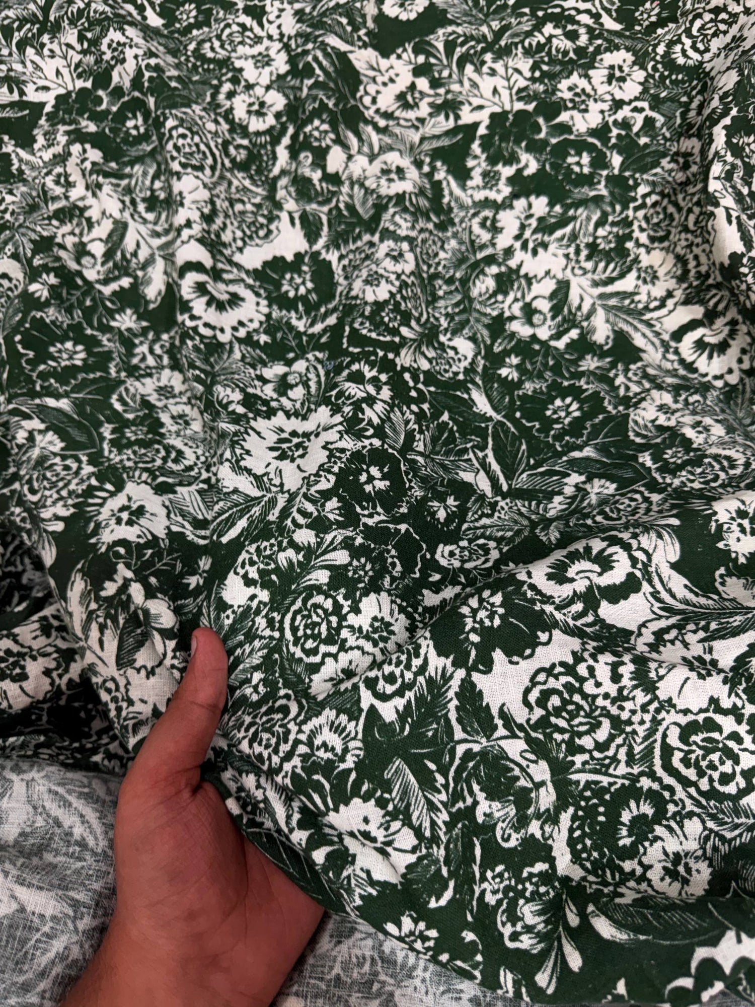 Most Premium Pure Linen Cotton Printed Fabric (Big WIDTH!!)