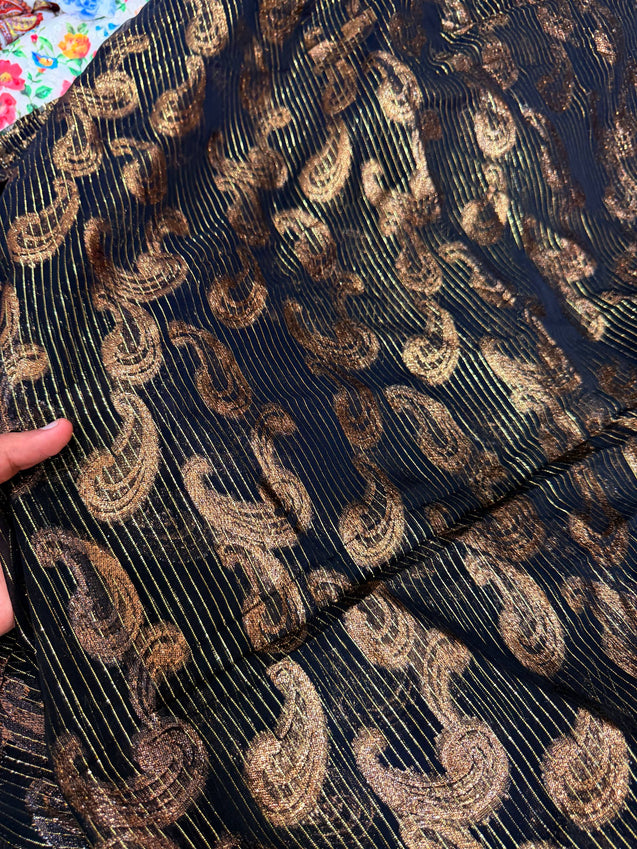 Most Premium Fine Zari Weaving On Pure Georgette FABRIC