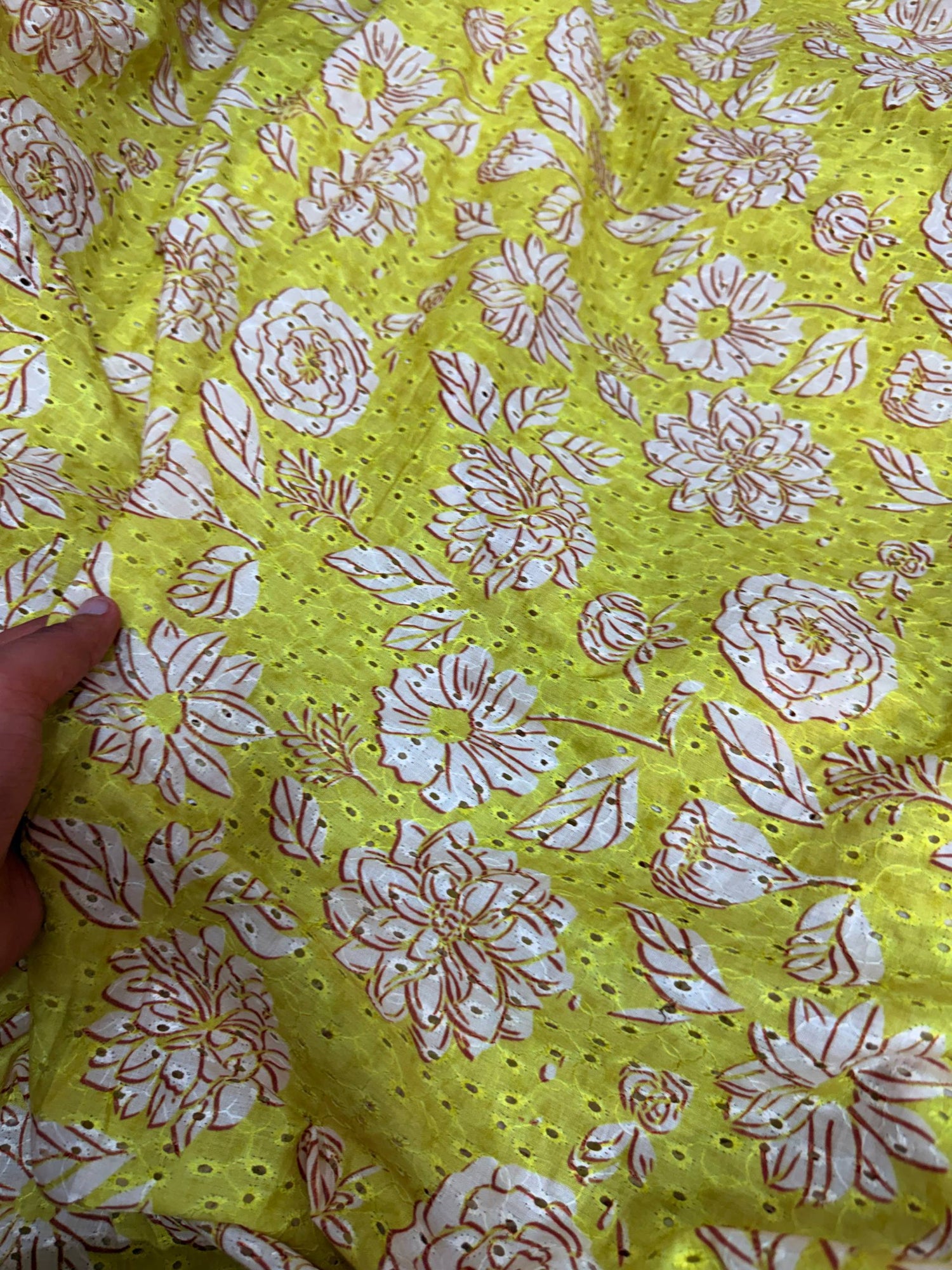 Most Premium Pure Hakuba Chikankari PRINTED Cotton Fabric (Big WIDTH!!)