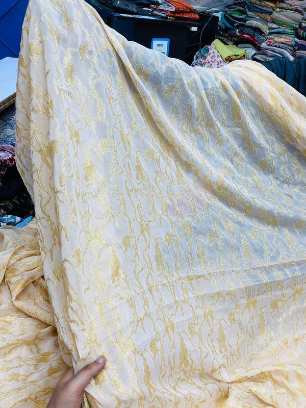 Premium Fine Zari Weaving On Pure Georgette FABRIC (Big WIDTH!!)