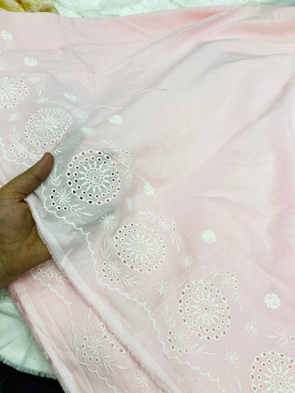 Most Premium Pure Hakuba Chikankari Embroidery On Pure Cotton FABRIC (Big WIDTH!!)