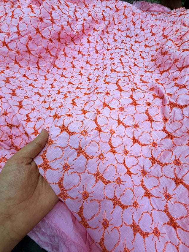 Most Premium Pure Hakuba Chikankari Cotton Fabric (Big WIDTH!!)