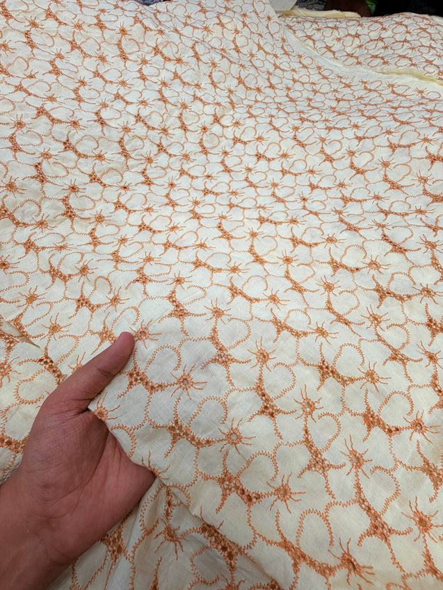 Most Premium Pure Hakuba Chikankari Cotton Fabric (Big WIDTH!!)