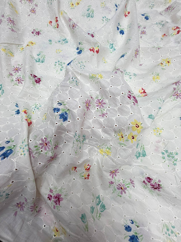Most Premium Pure Hakuba Chikankari PRINTED Cotton Fabric