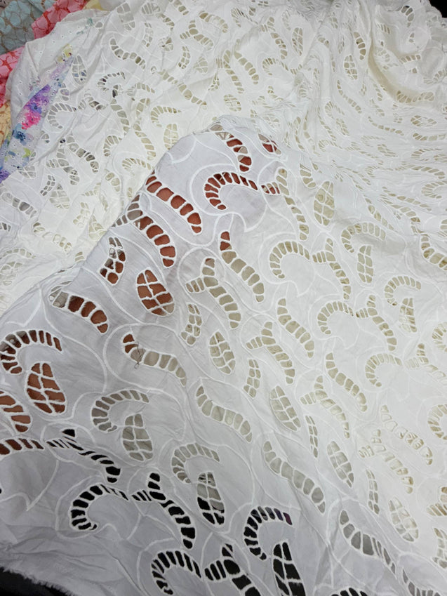 Most Premium Pure Hakuba Chikankari Cotton Fabric (Big WIDTH!!) (DYEABLE ALSO)