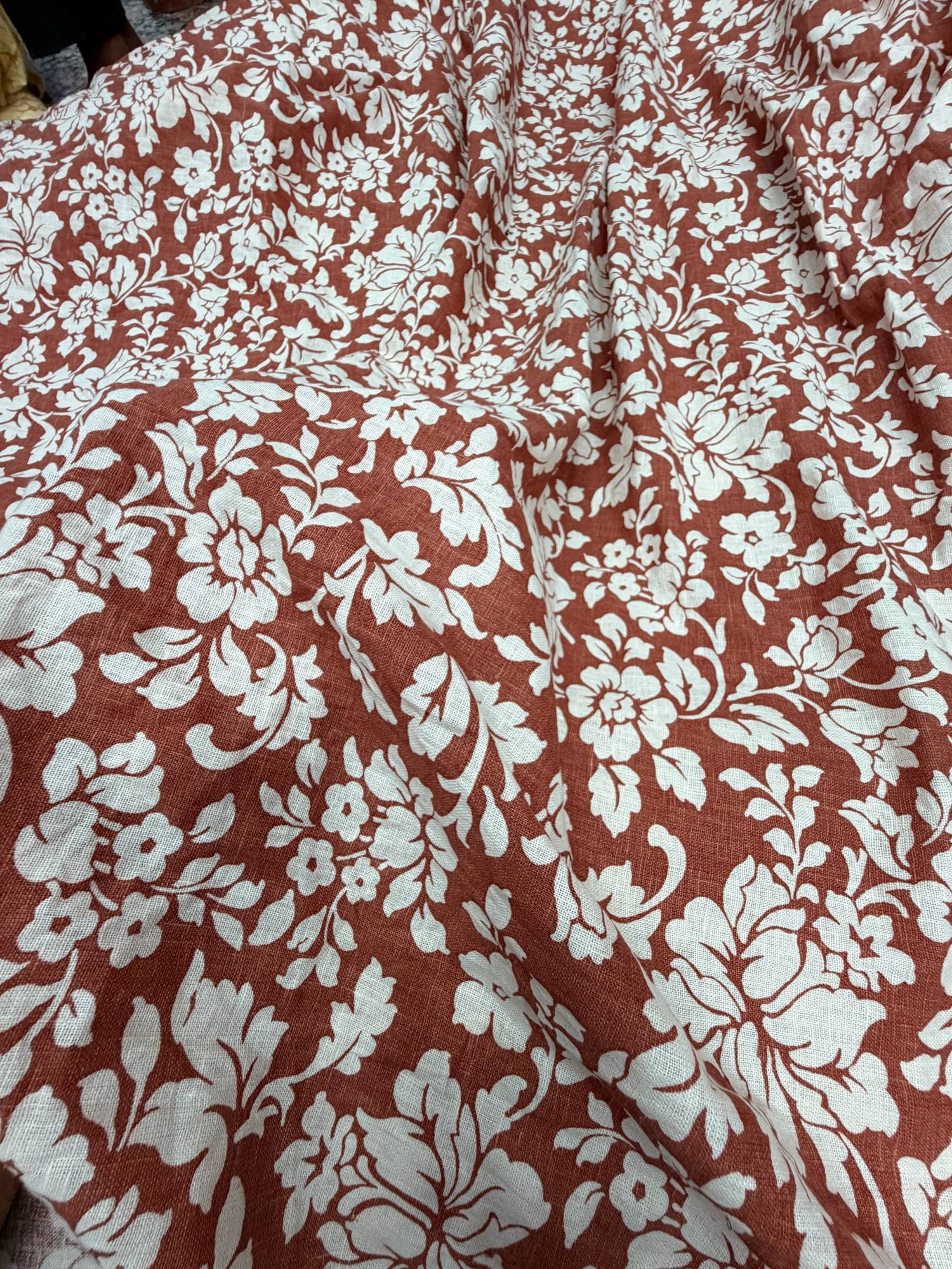 Most Premium Pure Linen Cotton Printed Fabric (Big WIDTH!!)