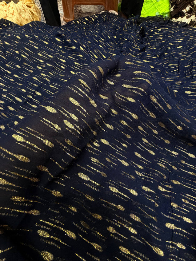 Most Premium Fine Zari Weaving On Pure Georgette FABRIC