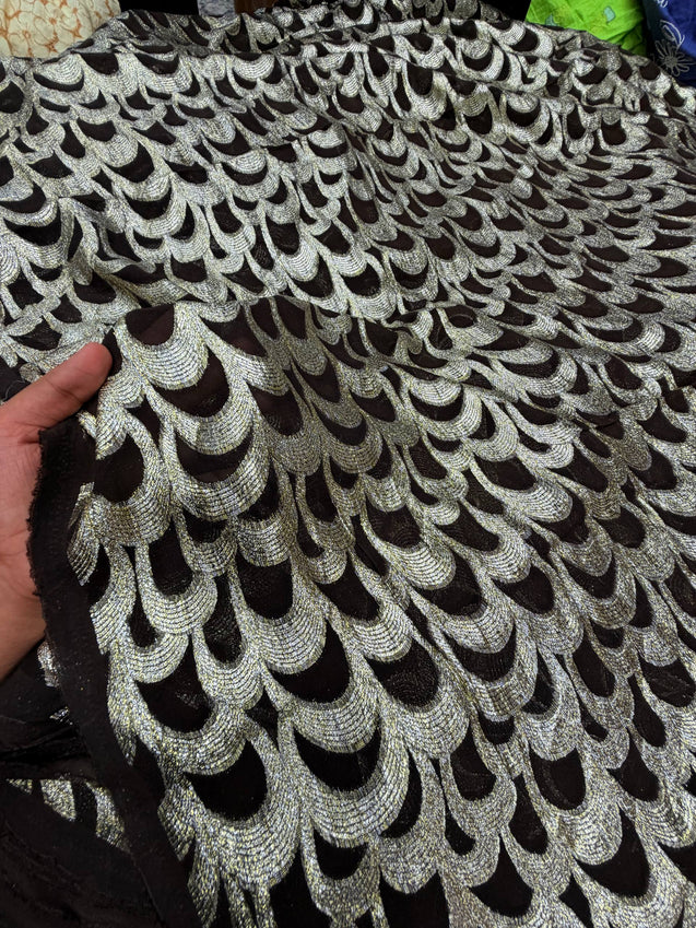 Most Premium Fine Zari Weaving On Pure Georgette FABRIC (Big WIDTH!!)