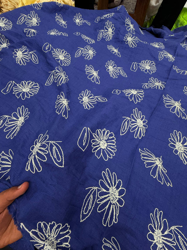 Most Premium Fine khaddi Print On Pure Denim Cotton FABRIC (Big WIDTH!!)