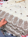 (SALE PRICES) Most Premium Pure Cotton Lakhnawi Chikankari HAKUBA FABRIC (Big WIDTH!!)