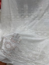 (SALE PRICES) Most Premium Pure Cotton Lakhnawi Chikankari HAKUBA FABRIC (Big WIDTH!!)