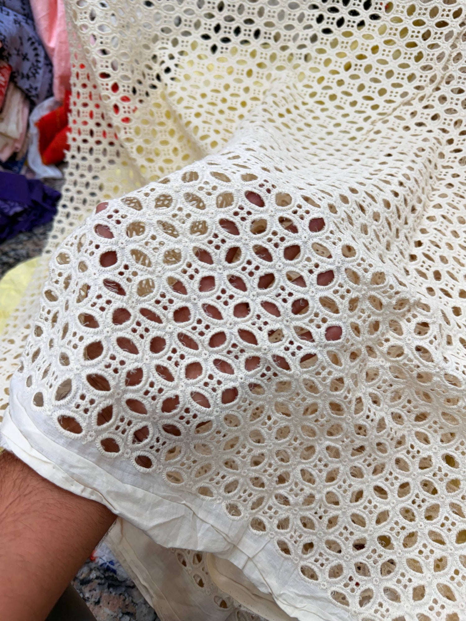 (SALE PRICES) Most Premium Pure Cotton Lakhnawi Chikankari HAKUBA FABRIC (Big WIDTH!!)