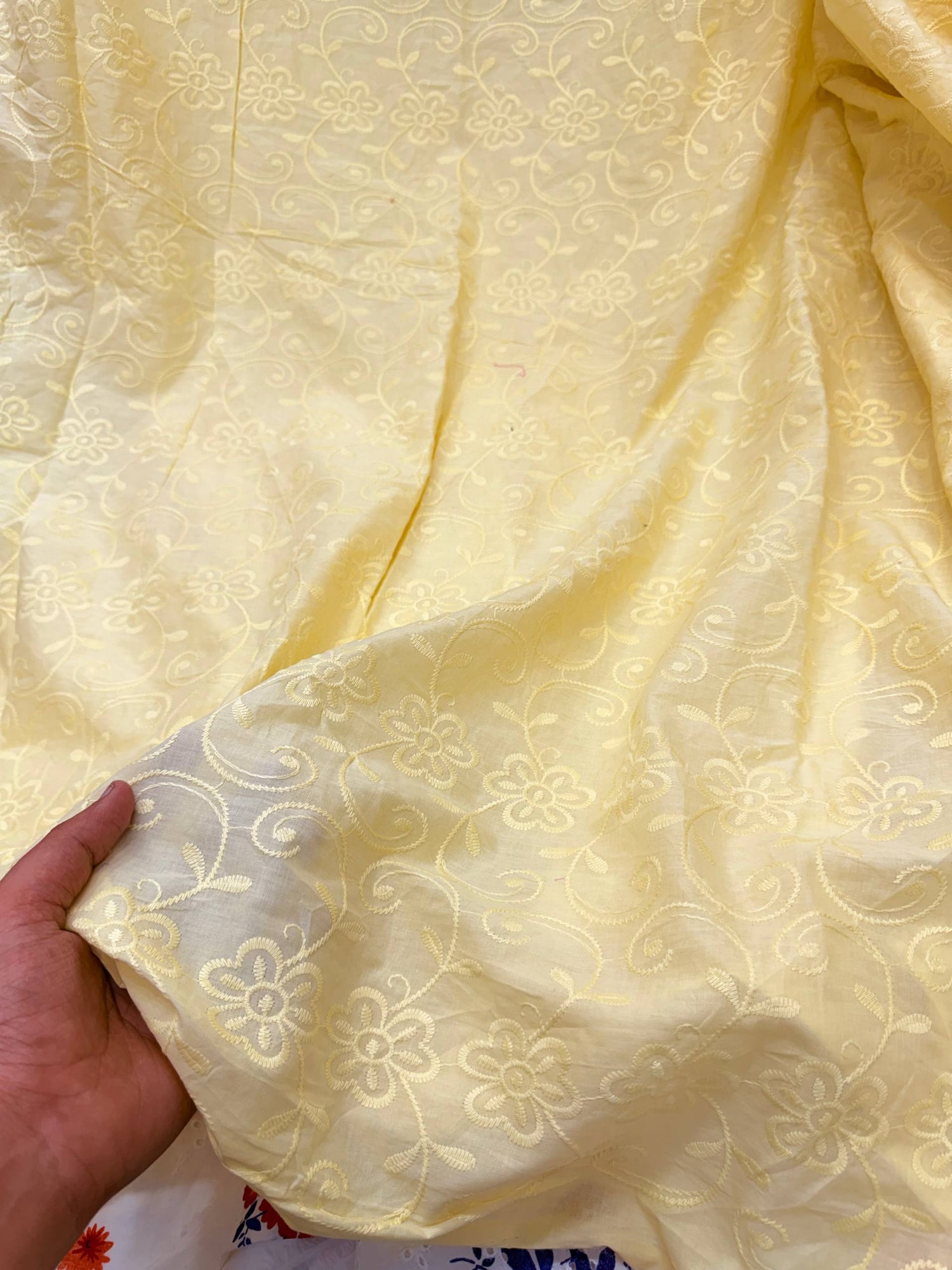 (SALE PRICES) Most Premium Pure Cotton Lakhnawi Chikankari HAKUBA FABRIC (Big WIDTH!!)