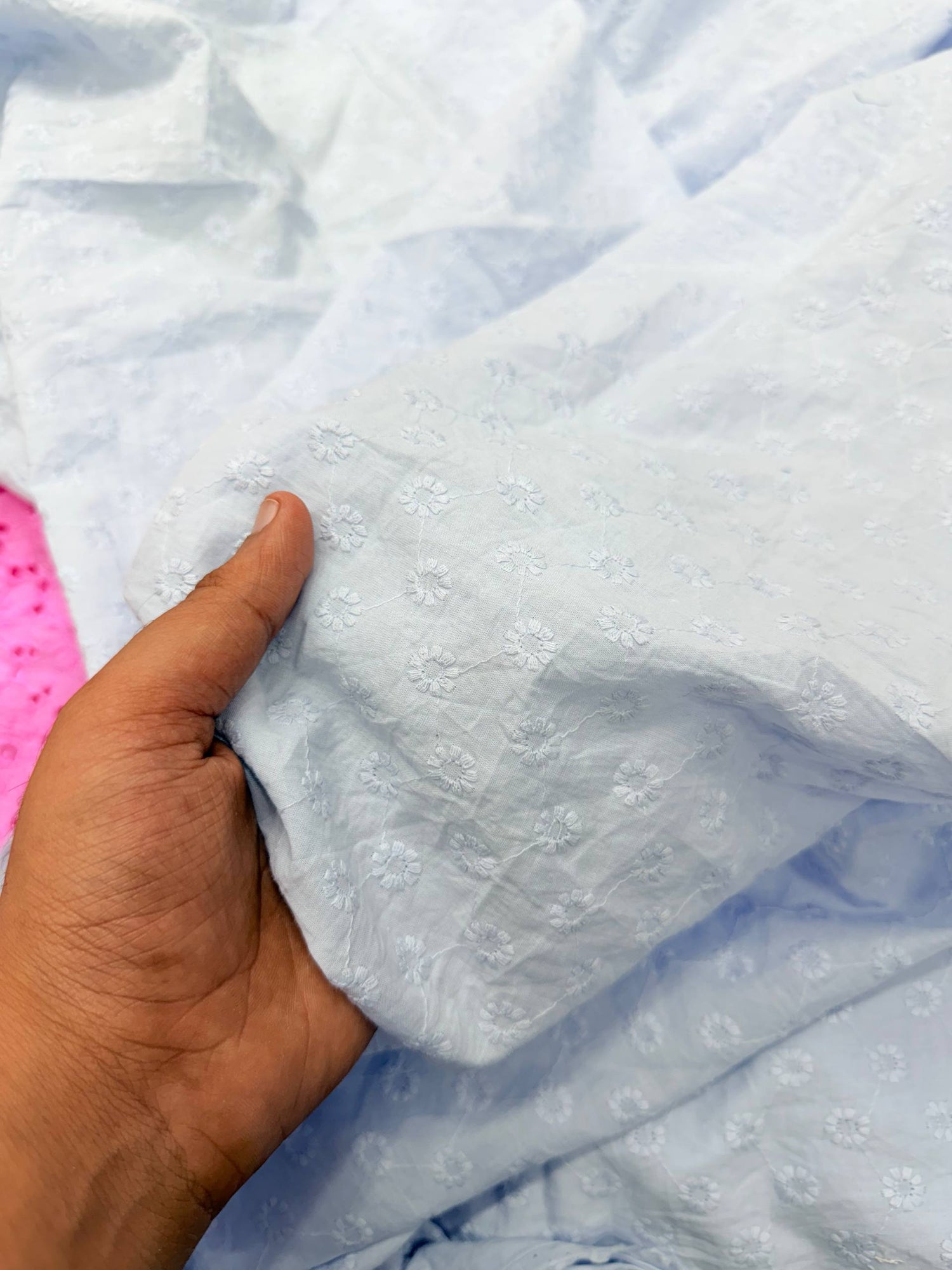(SALE PRICES) Most Premium Pure Cotton Lakhnawi Chikankari HAKUBA FABRIC (Big WIDTH!!)