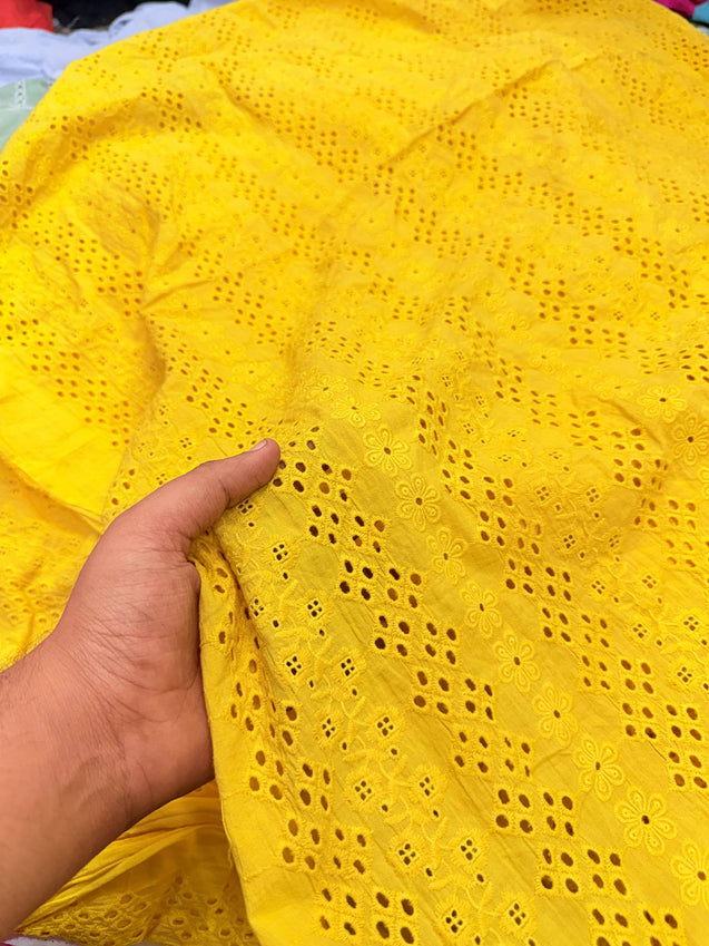(SALE PRICES) Most Premium Pure Cotton Lakhnawi Chikankari HAKUBA FABRIC (Big WIDTH!!)