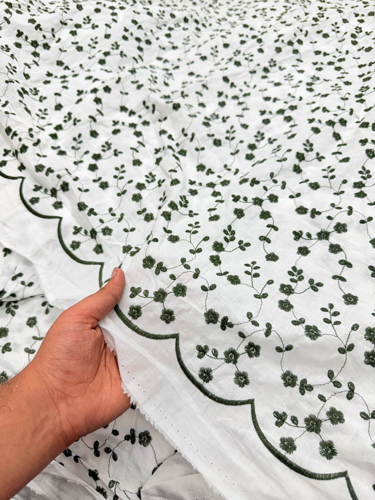 (SALE PRICES) Most Premium Pure Cotton Lakhnawi Chikankari HAKUBA FABRIC (Big WIDTH!!)
