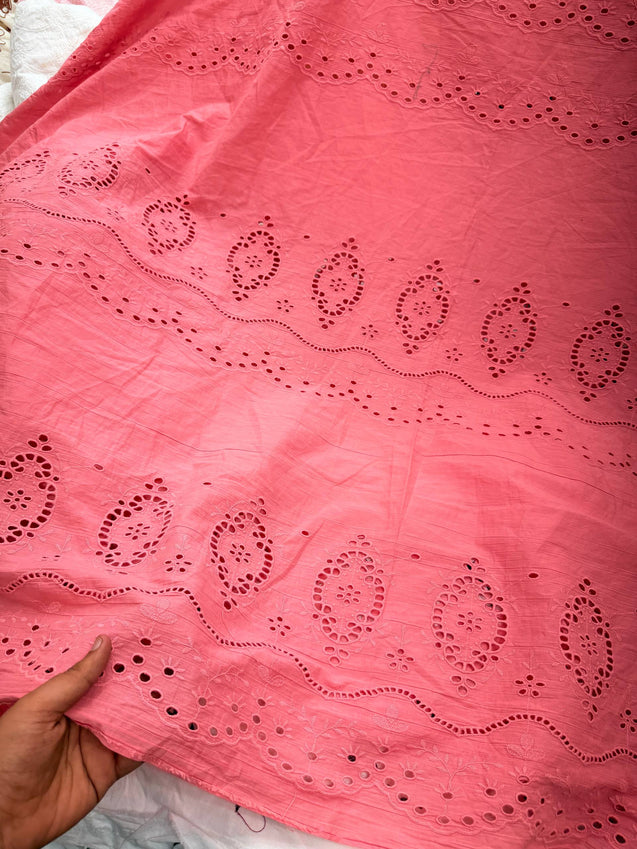 (SALE PRICES) Most Premium Pure Cotton Lakhnawi Chikankari HAKUBA FABRIC (Big WIDTH!!)