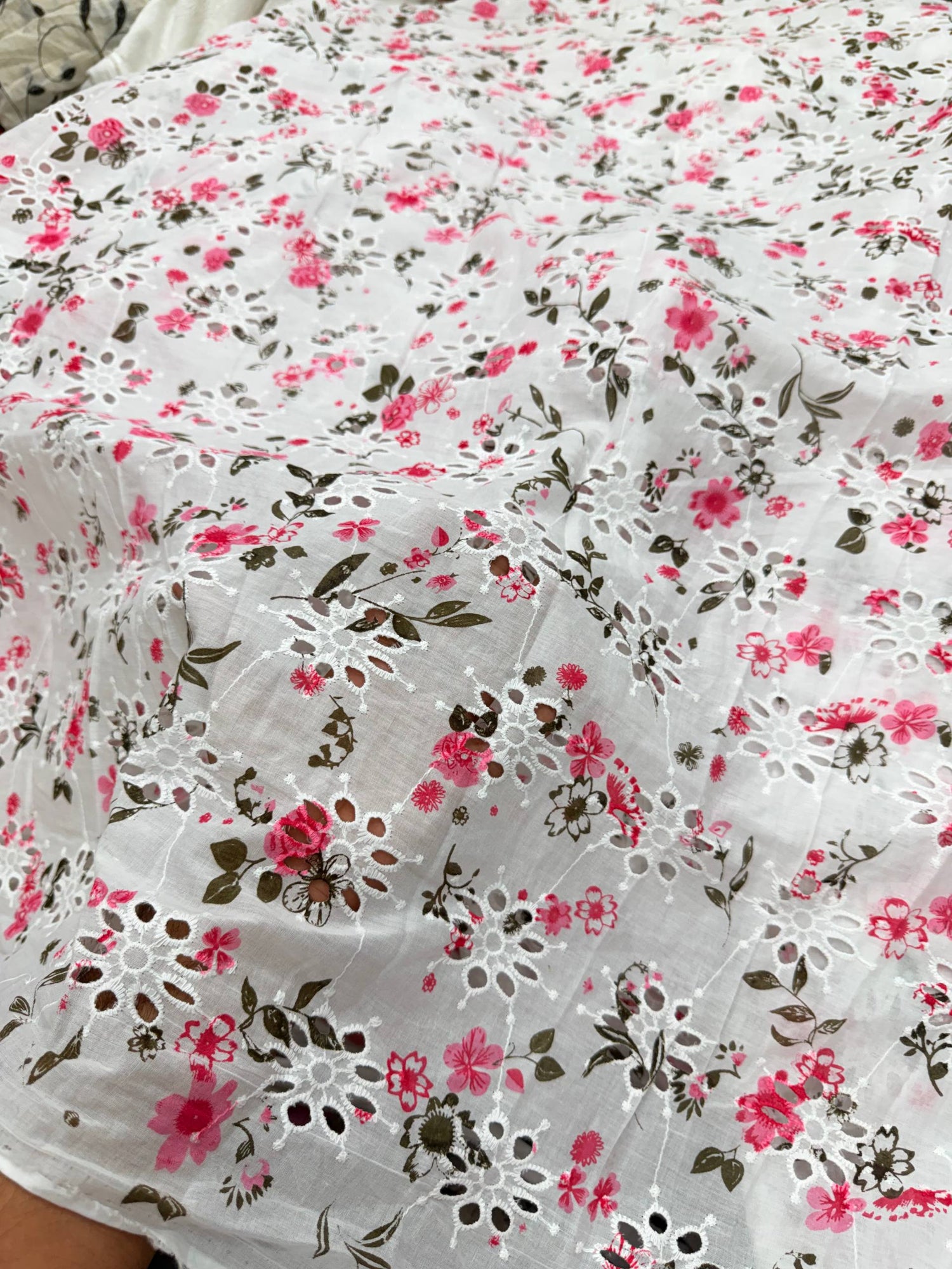 (SALE PRICES) Most Premium Pure Cotton Lakhnawi Chikankari HAKUBA FABRIC (Big WIDTH!!)