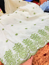 (SALE PRICES) Most Premium Pure Cotton Lakhnawi Chikankari HAKUBA FABRIC (Big WIDTH!!)