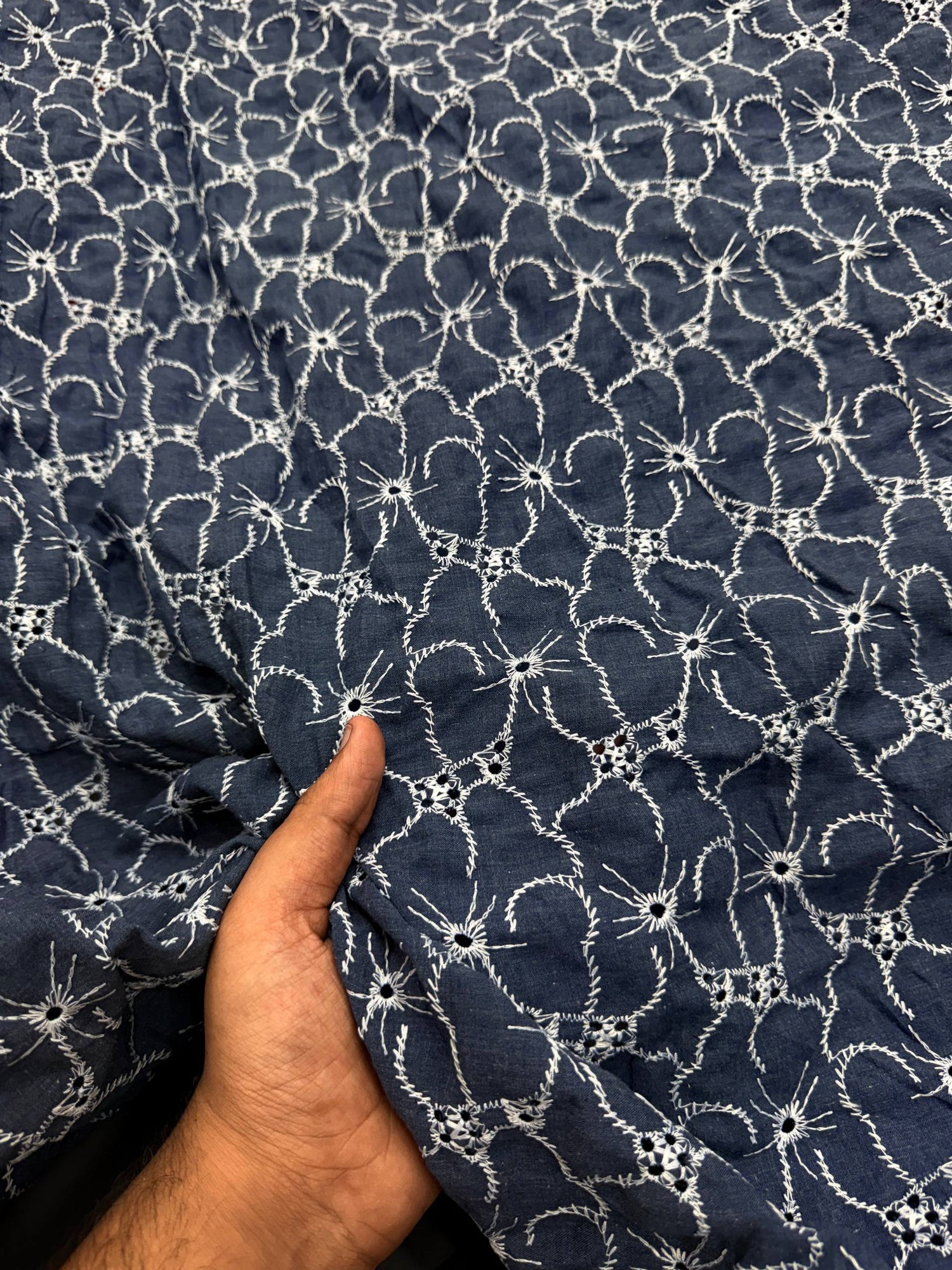 (SALE PRICES) Most Premium Pure Cotton Lakhnawi Chikankari HAKUBA FABRIC (Big WIDTH!!)