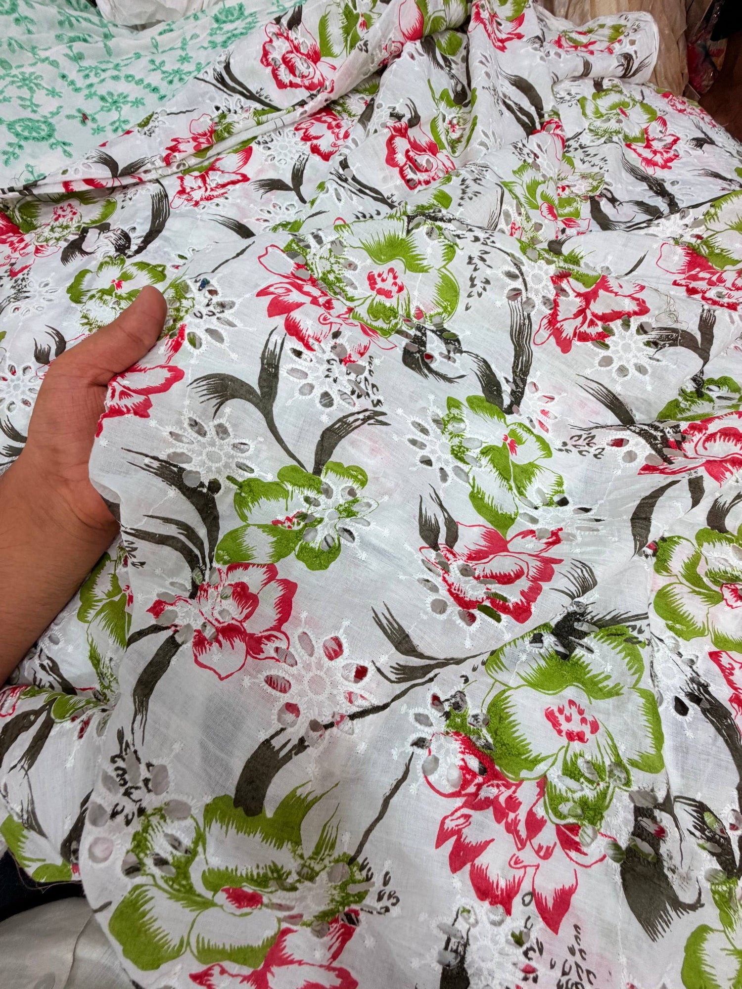Most Premium Pure Hakuba Chikankari Cotton Fabric (Big WIDTH!!)