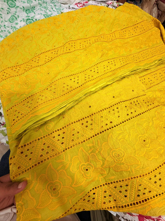 Most Premium Pure Hakuba Chikankari Cotton Fabric (Big WIDTH!!)