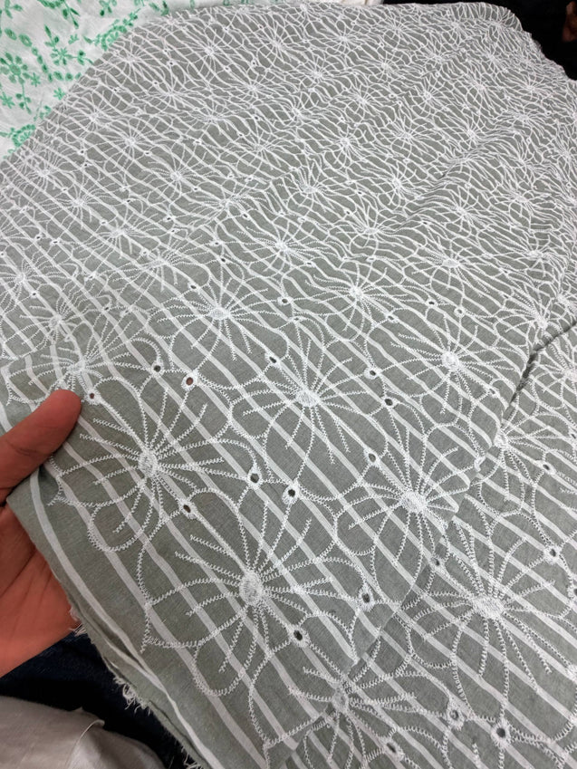 Most Premium Pure Hakuba Chikankari Cotton Fabric (Big WIDTH!!)