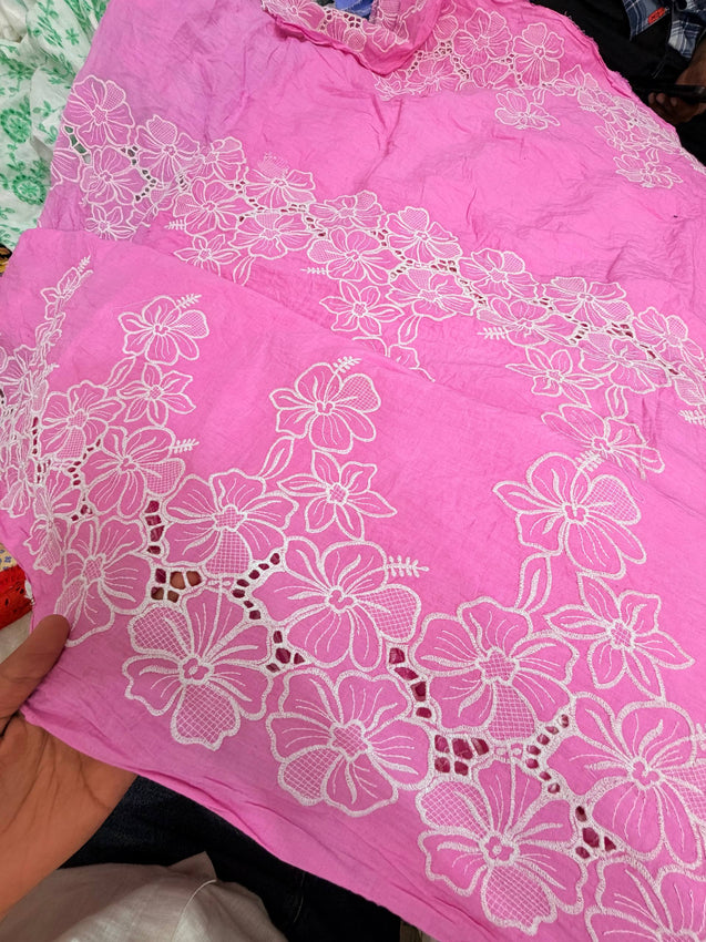Most Premium Pure Hakuba Chikankari Cotton Fabric (Big WIDTH!!)