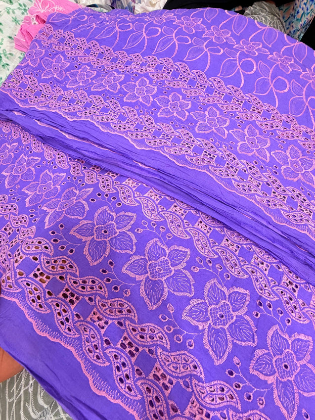 Most Premium Pure Hakuba Chikankari Cotton Fabric (Big WIDTH!!)