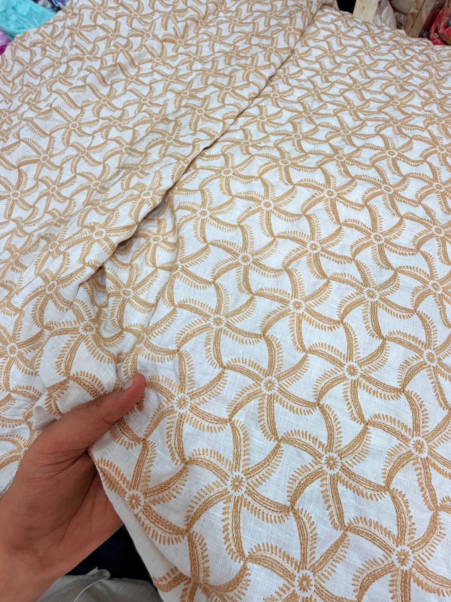 Most Premium Pure Hakuba Chikankari Cotton Fabric (Big WIDTH!!)