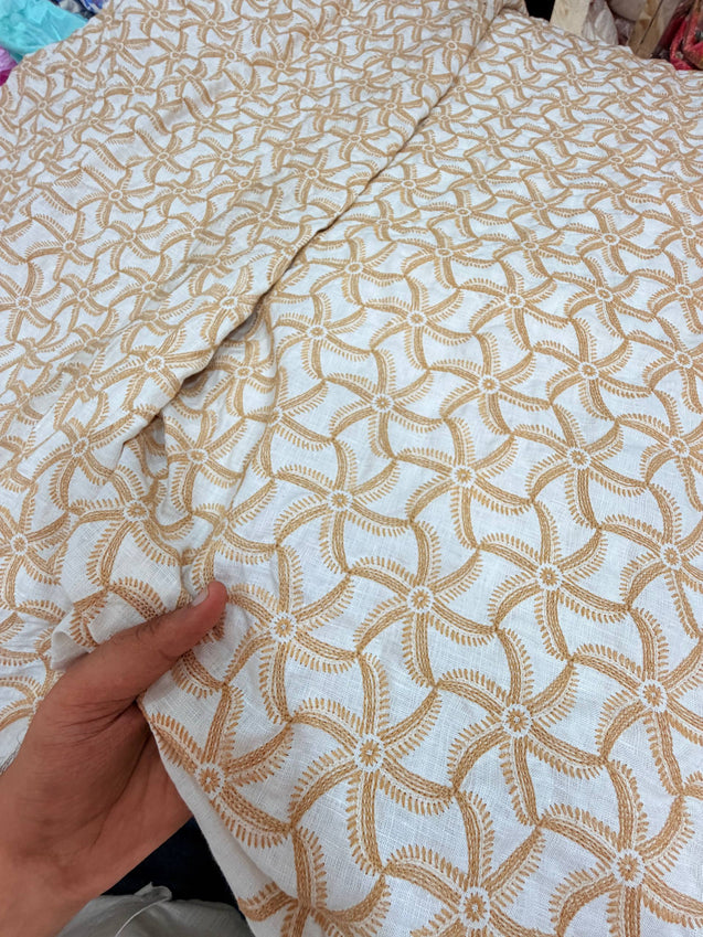 Most Premium Pure Hakuba Chikankari Cotton Fabric (Big WIDTH!!)