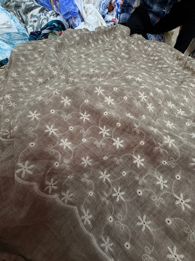 Most Premium Pure Hakuba Chikankari Cotton Fabric (Big WIDTH!!)