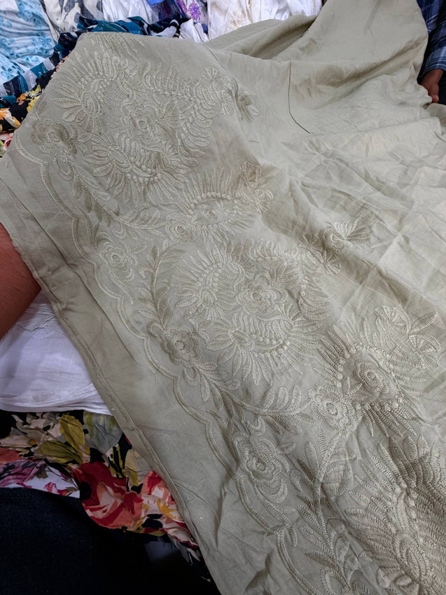 Most Premium Pure Hakuba Chikankari Cotton Fabric (Big WIDTH!!)