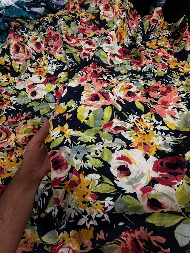 Most Premium Pure Crepe PRINTED FABRIC (Big WIDTH!!)