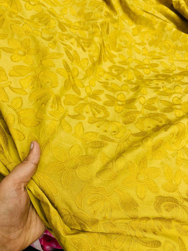 Most Premium Pure Lakhnawi Embroidery On Pure Cotton FABRIC (Big WIDTH!!)